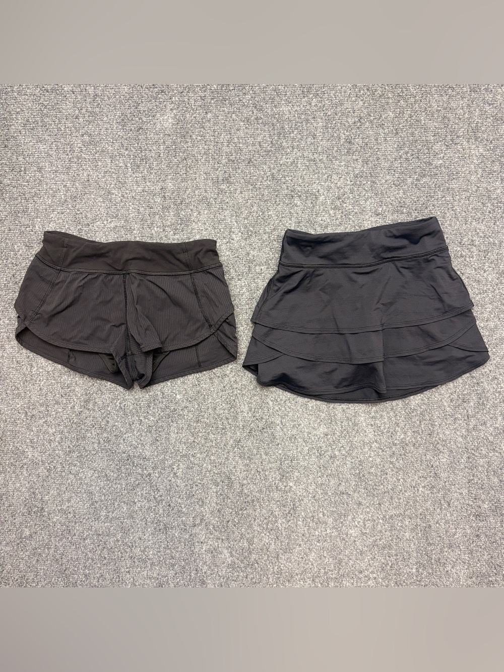 Athleta Girl Ivivva Lululemon Black Swing Skort and Black Speedy Shorts 7/8